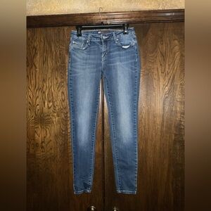 Levis Women's Mid-Blue Skinny Leggings Stretch Jeans